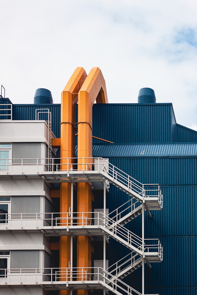 Company Building with visible Pipes